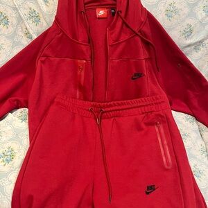 Nike Vibrant Red Hoodie and Joggers Set